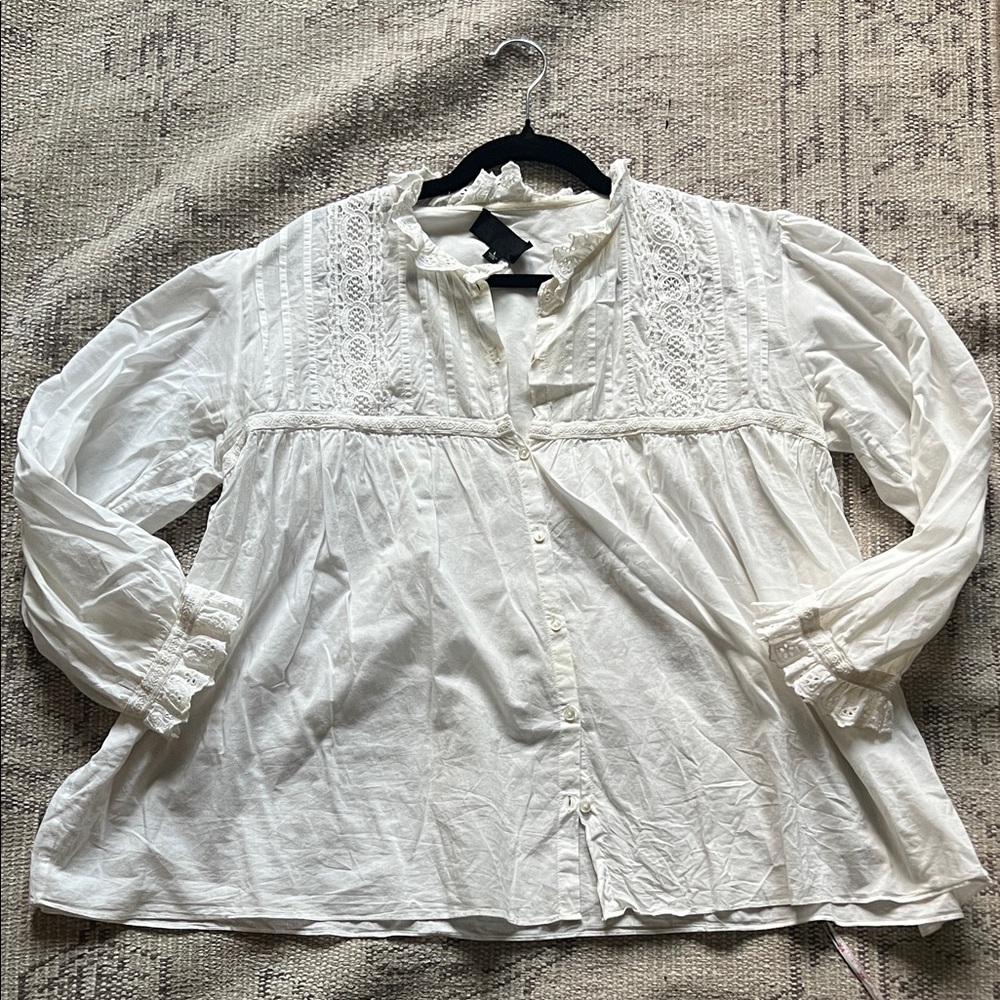 Nili Lotan White Cotton Blouse